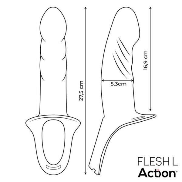 44706 Arnés Strap-on con Dildo Hueco Silicona Premium Talla L