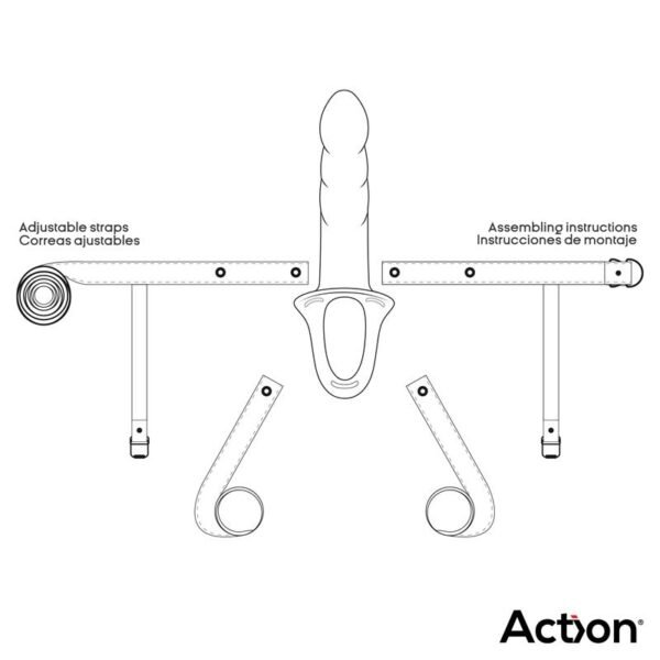 44706 Arnés Strap-on con Dildo Hueco Silicona Premium Talla L