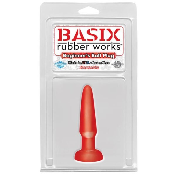 Basix Rubber Works Butt Plug Principiantes - Color Rojo