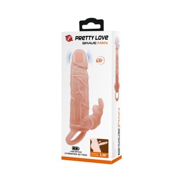 12855 Brave Man Funda para el Pene con Vibración + 5cm