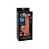Dildo Triple Densidad Testículos Oscilantes 7 Caramelo