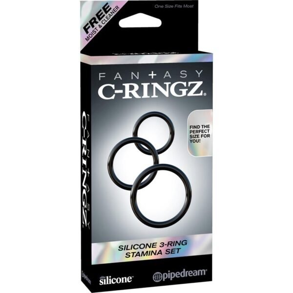 Fantasy C-Ringz Set de 3 Anillos de Silicona Color Negro