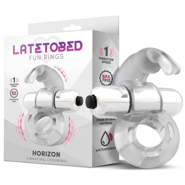 2061 Horizon Anillo Vibrador con Conejito Transparente