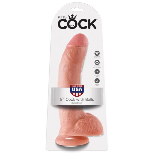 35874 King Cock Pene con Testículos de 9 - Color Natural