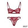 Mia Set Sujetador y Tanga de Encaje Burgundy