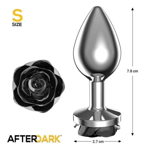 44864 Plug Anal de Metal con Rosa Negra en la Base Talla S
