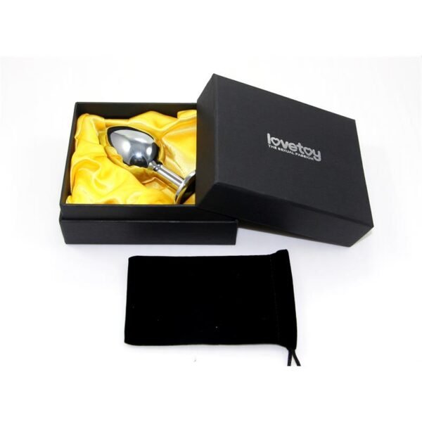 12949 Plug Anal Metal RoseBud Classic con Joya Negro Talla L