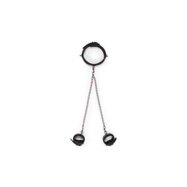 Set Ligaduras Collar y Esposas para Tobillos Negro