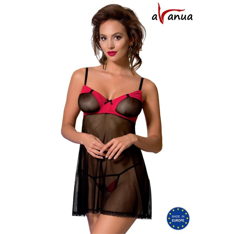 1015 VALENTIN Chemise Negro/Rojo