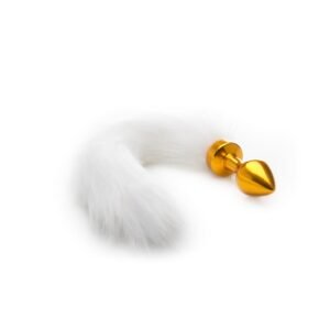 Shots Ouch! Plug Anal con Cola Blanca Dorado