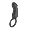 Trae Anillo Vibrador  Silicona USB Negro